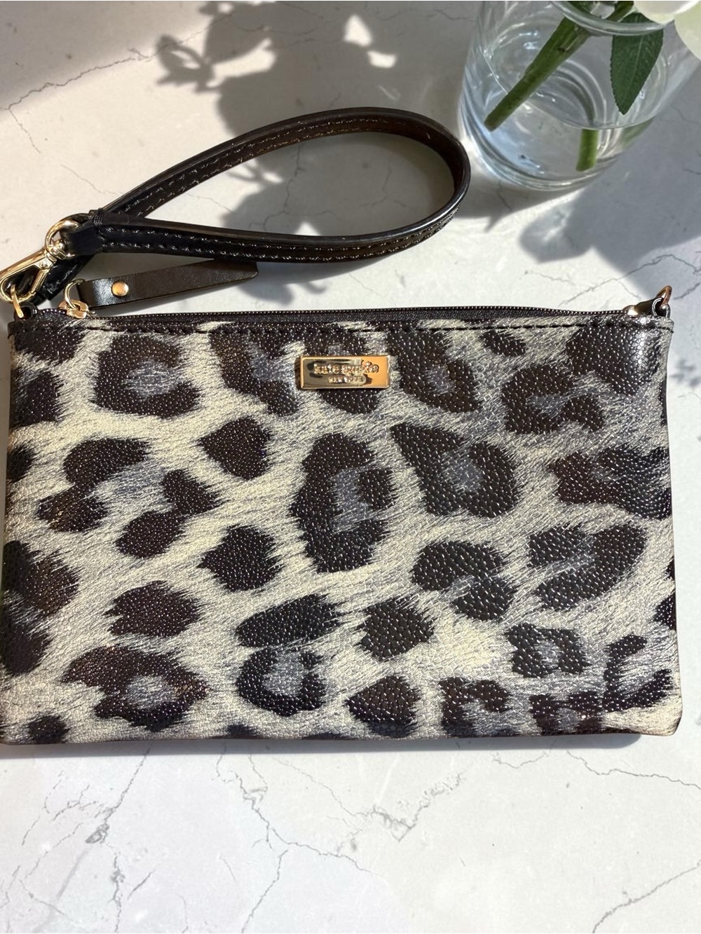 Kate Spade Grant Street Lolly Photoleopard Leopard Wristlet WLRU2015 NWT